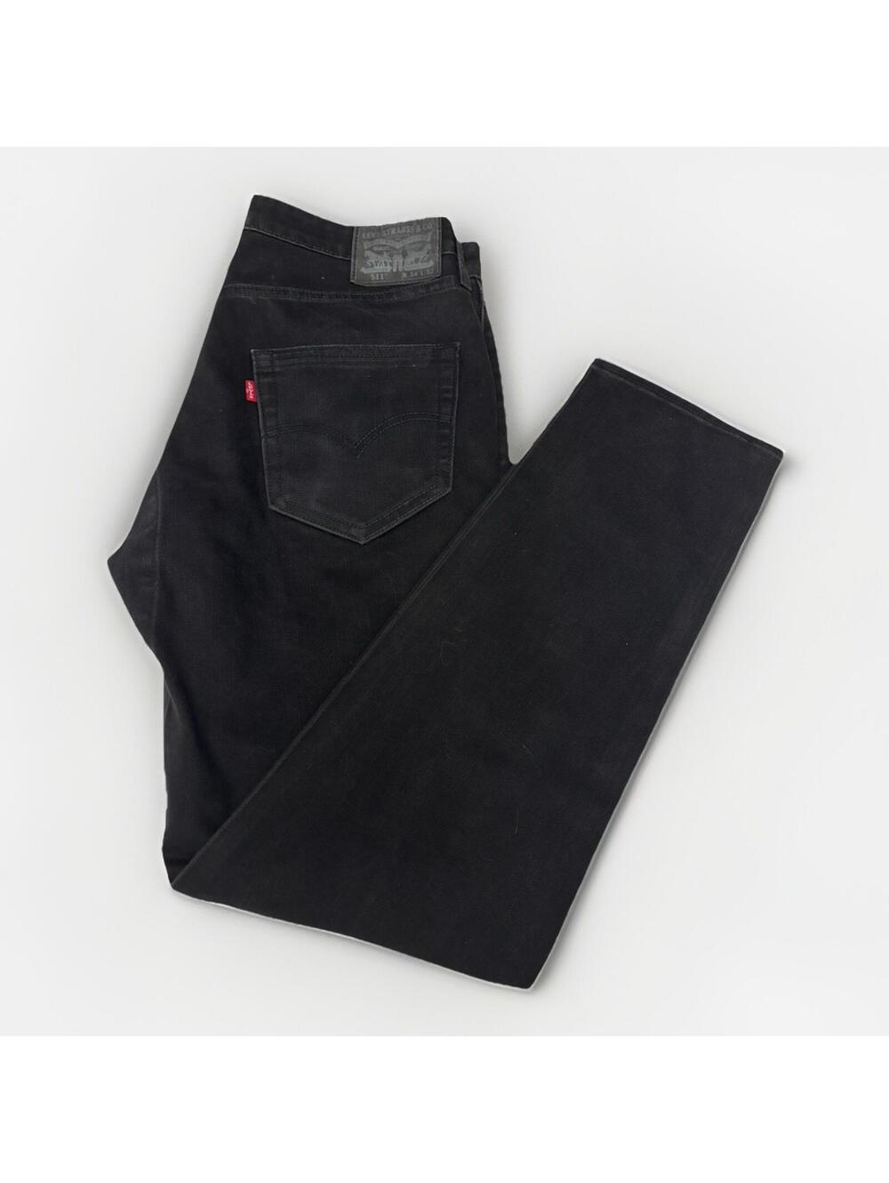 Men’s Black Levi Straight Leg Jeans Size 34x32